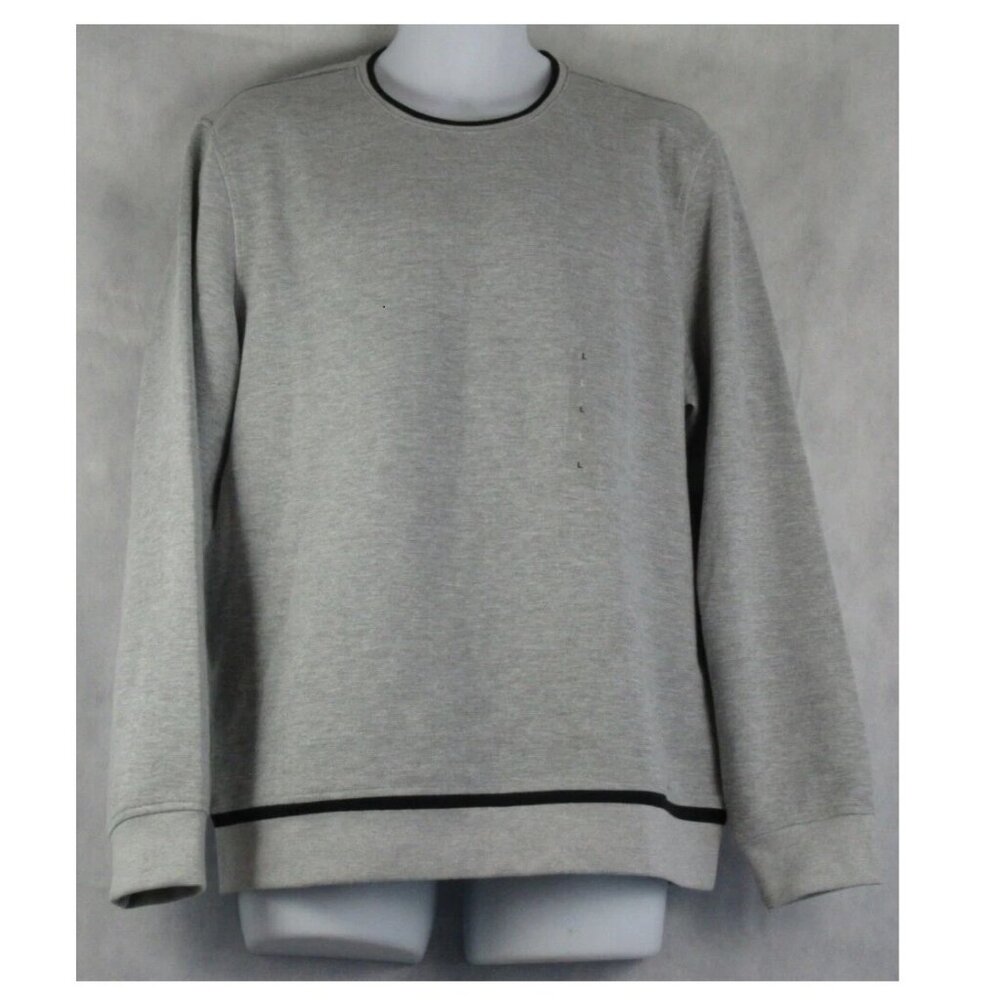 Alfani Men's Classic Fit Lightweight Pullover Sweatshirt, Light Gray, Large